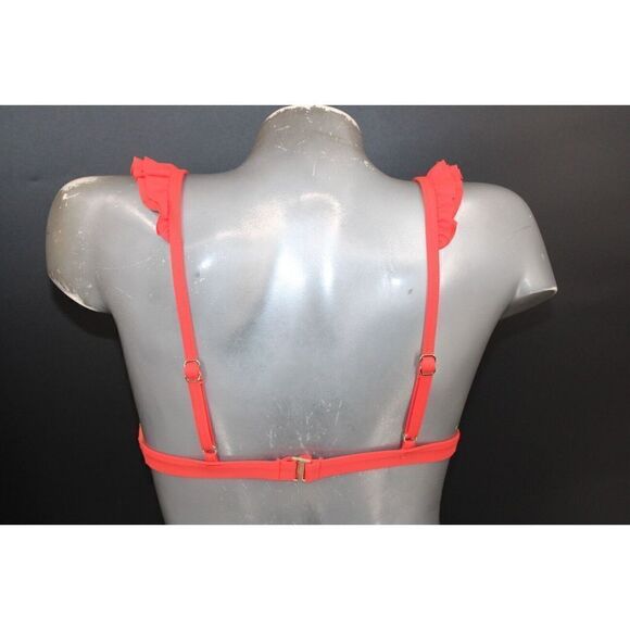 Michael Kors Ruffled Bikini Top Sangria Orange SIZE M - Picture 5 of 10